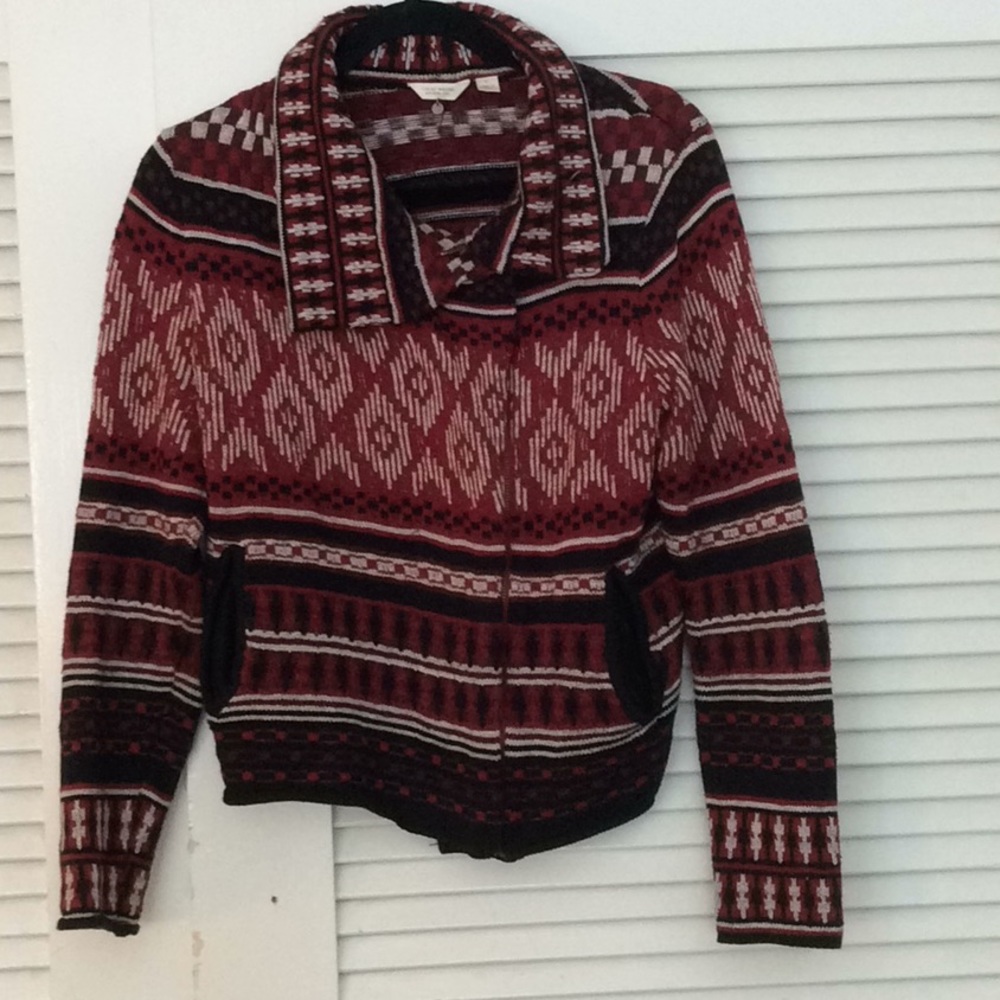 Lucky Brand Cropped Moto Sweater Size L